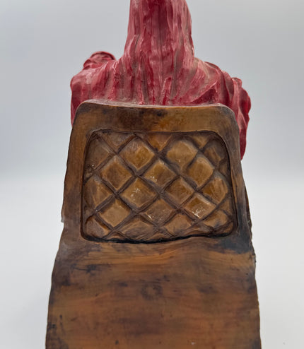 Santa Muerte Roja En Su Trono Antigua