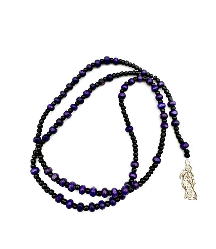 Rosario Morado Y Negro De La Santa Muerte