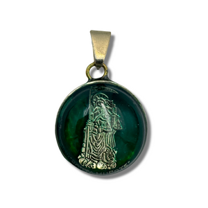 Vintage Amuleto Místico de la Santísima Muerte en colores