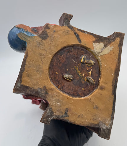 Santa Muerte Roja En Su Trono Antigua