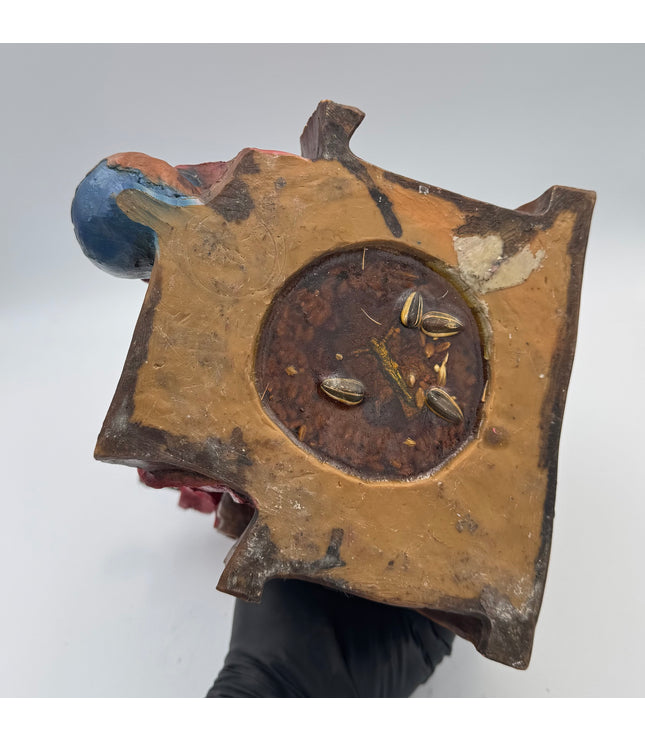 Santa Muerte Roja En Su Trono Antigua