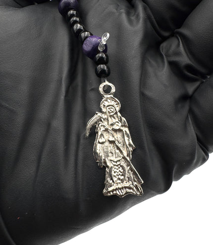 Rosario Morado Y Negro De La Santa Muerte