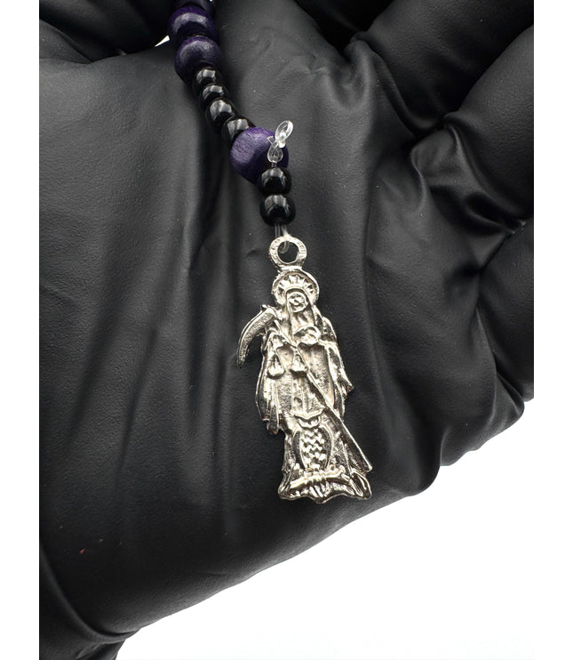 Rosario Morado Y Negro De La Santa Muerte