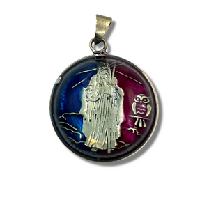 Vintage Amuleto Místico de la Santísima Muerte en colores