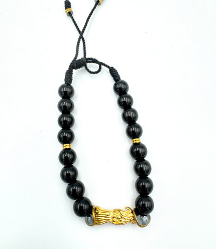 Beaded Santa Muerte Pulsera