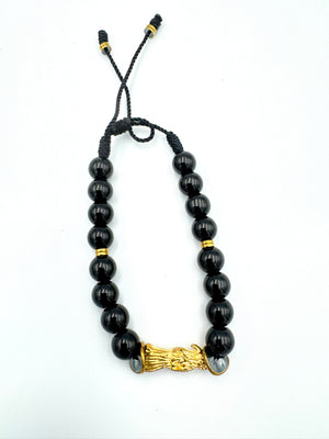 Beaded Santa Muerte Pulsera