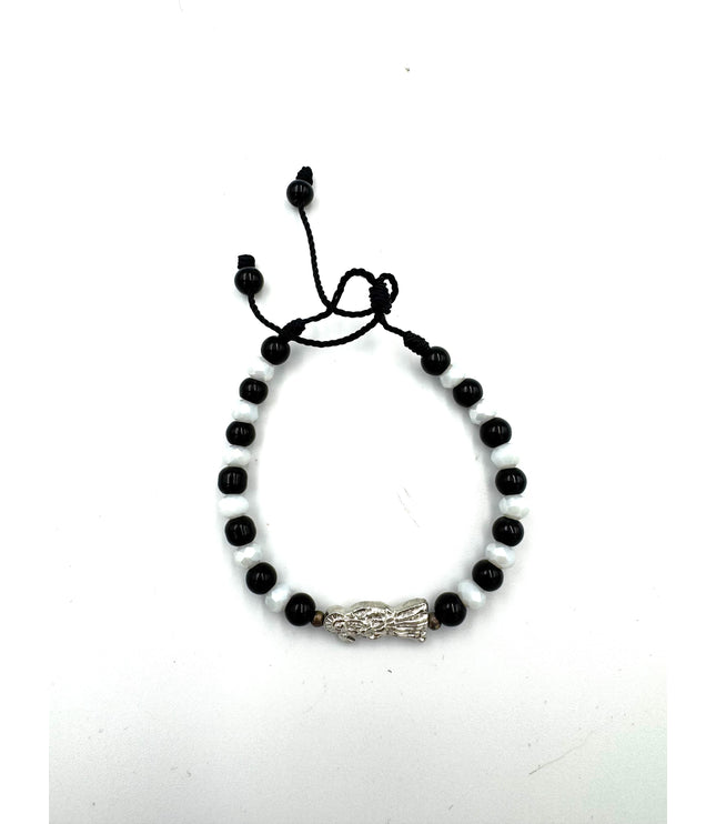 Beaded Santa Muerte Pulsera