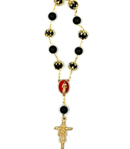 Rosario Negro Y Dorado De La Santa Muerte