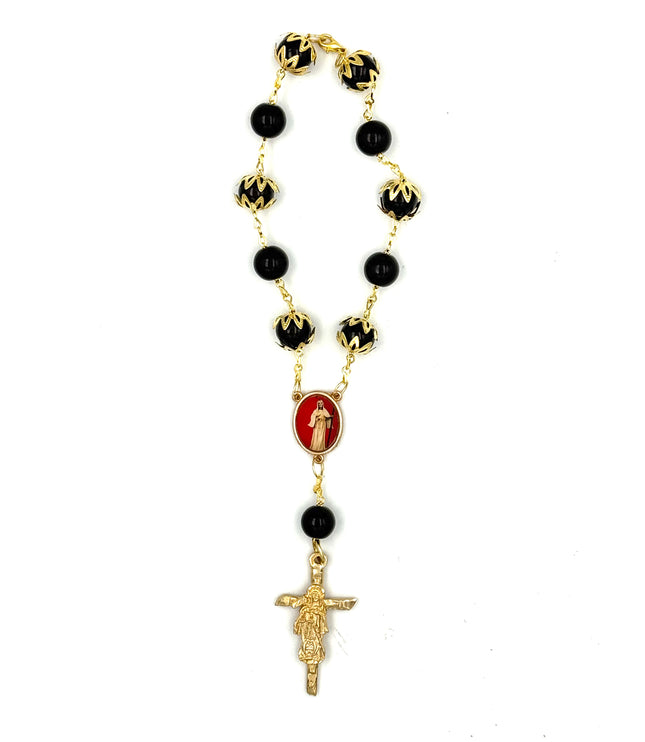 Rosario Negro Y Dorado De La Santa Muerte