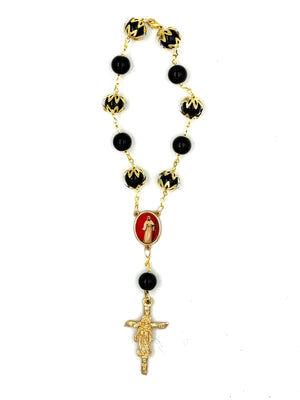 Rosario Negro Y Dorado De La Santa Muerte