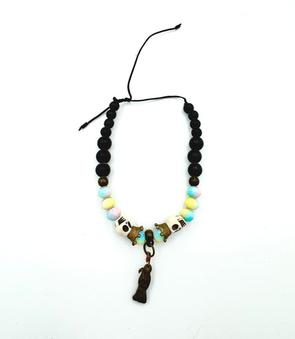 Beaded Santa Muerte Pulsera