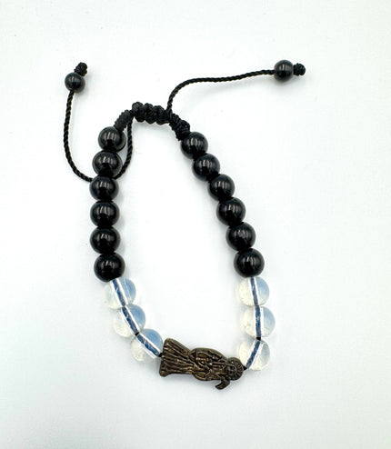 Beaded Santa Muerte Pulsera