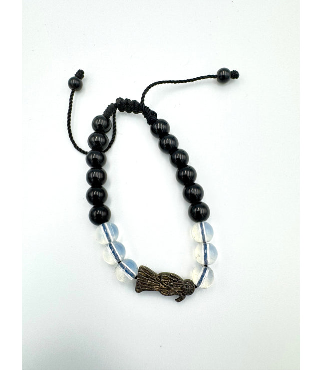 Beaded Santa Muerte Pulsera