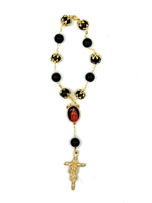 Rosario Negro Y Dorado De La Santa Muerte