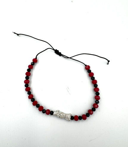 Beaded Santa Muerte Pulsera