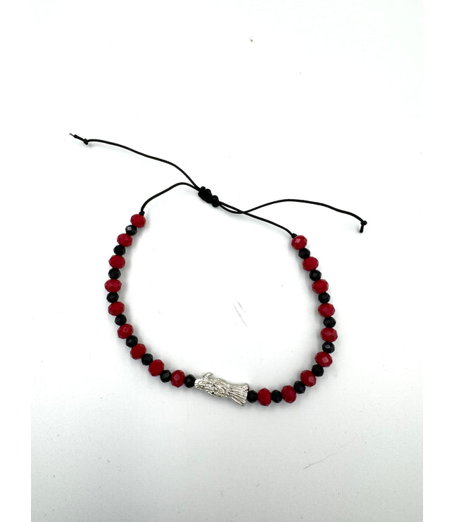 Beaded Santa Muerte Pulsera