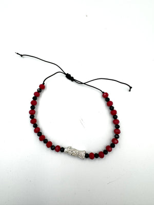 Beaded Santa Muerte Pulsera