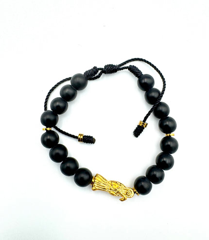 Beaded Santa Muerte Pulsera