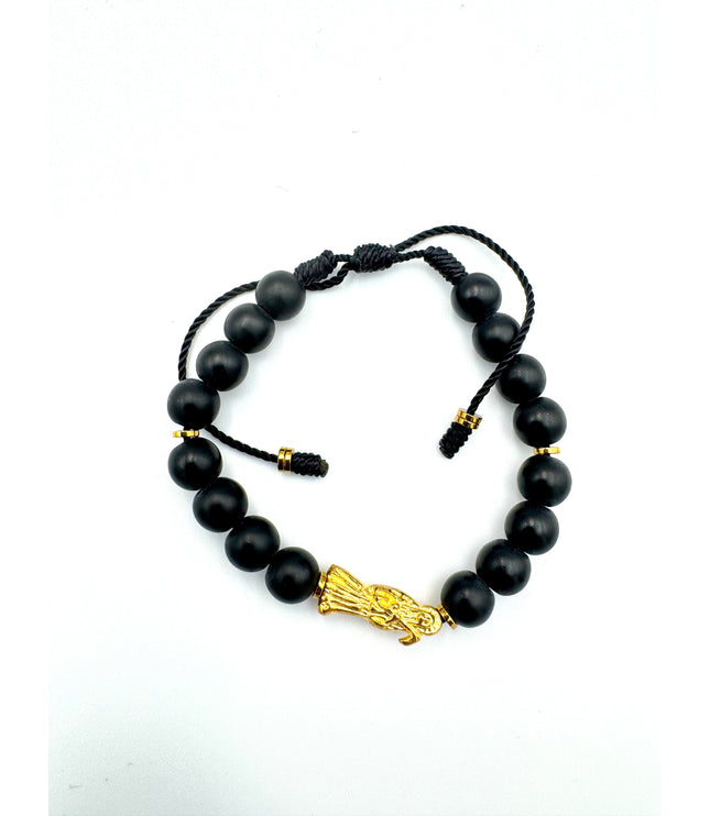 Beaded Santa Muerte Pulsera