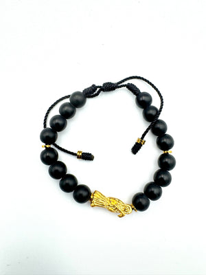 Beaded Santa Muerte Pulsera
