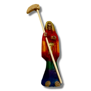 Santa Muerte Travelers Statue With Removal Scythe