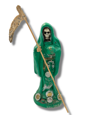 Green Santa Muerte of Fortune Statue