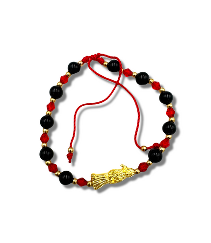Beaded Santa Muerte Pulsera