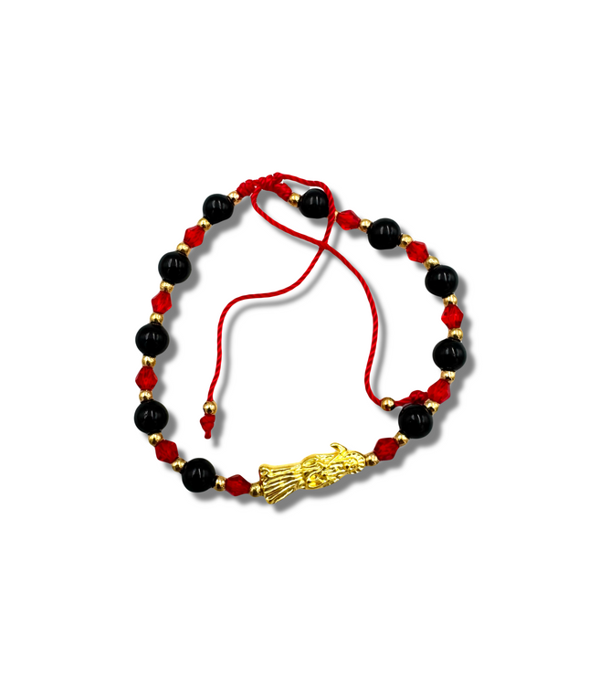 Beaded Santa Muerte Pulsera