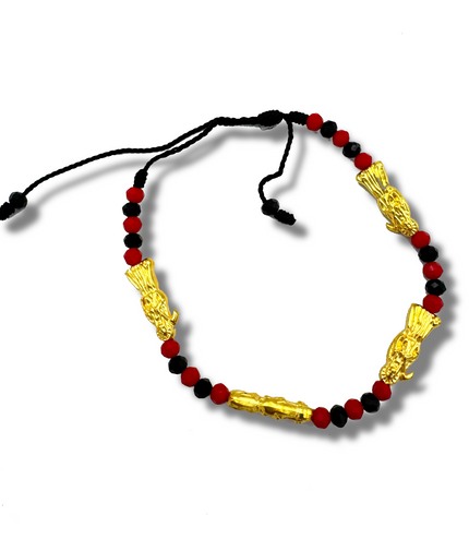 Beaded Santa Muerte Pulsera