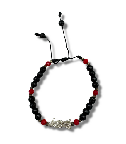 Beaded Santa Muerte Pulsera