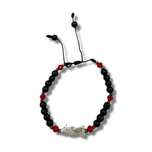 Beaded Santa Muerte Pulsera