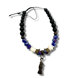 Beaded Santa Muerte Pulsera