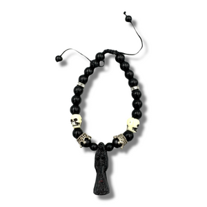 Beaded Santa Muerte Pulsera