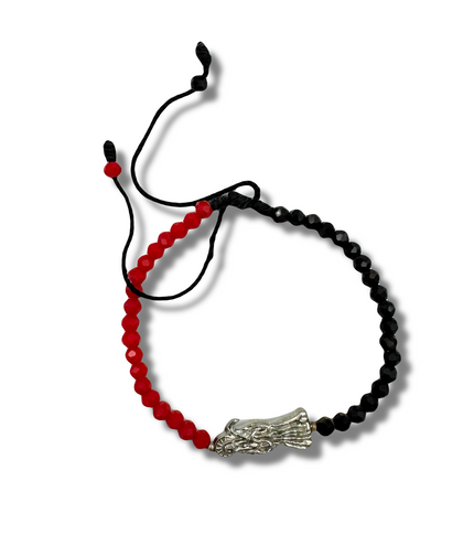 Beaded Santa Muerte Pulsera