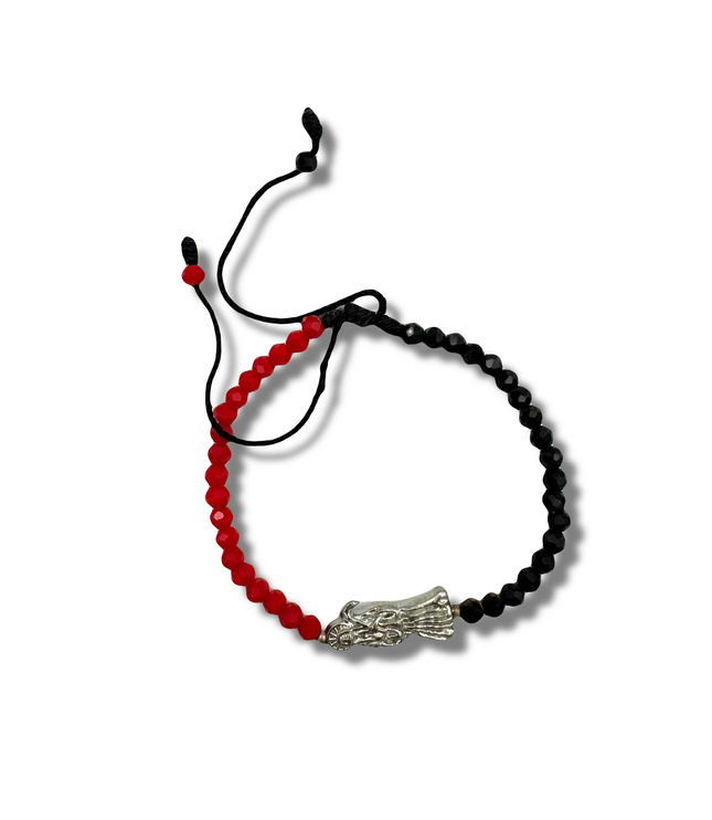 Beaded Santa Muerte Pulsera