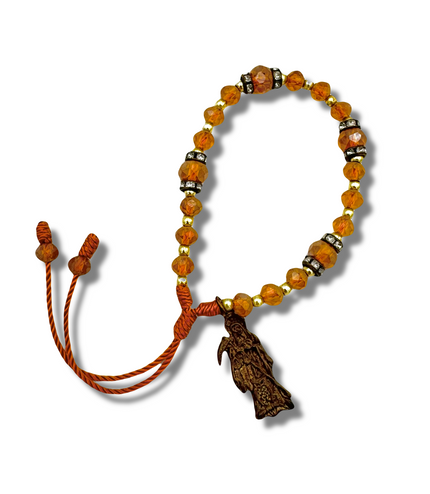 Beaded Santa Muerte Pulsera