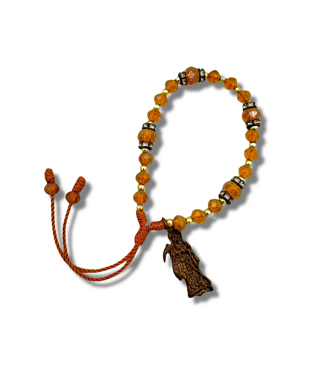 Beaded Santa Muerte Pulsera