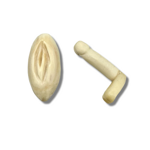 Hand Carved Bone Phallus & Yoni Set – 1” Ritual Pair