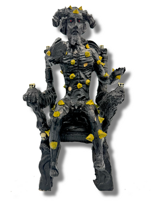 Horned Plague Effigy Throne Statue – Occult Figure