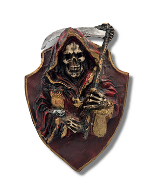 Vintage Santa Muerte Wall Relic Plaque