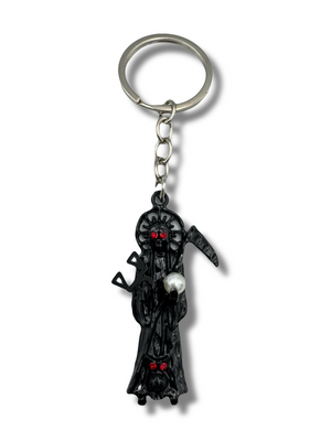 Santa Muerte Keychain – Black Finish
