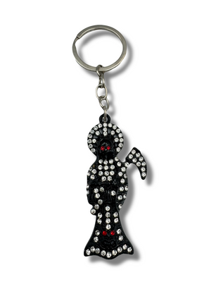 Santa Muerte Keychain – Black Finish