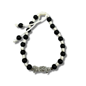 Beaded Santa Muerte Pulsera