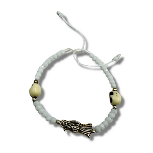 Beaded Santa Muerte Pulsera