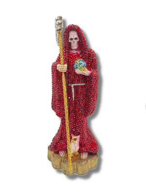 Doña Queta Hand Dressed Santa Muerte Statue With Hand Written Blessings & Photo