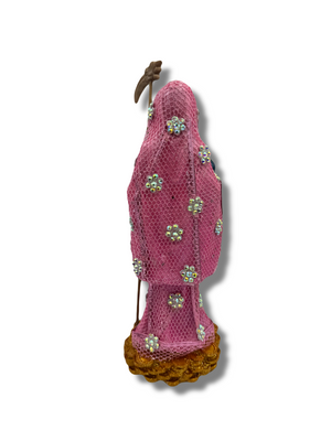 Doña Queta Hand Dressed Santa Muerte Statue With Hand Written Blessings & Photo