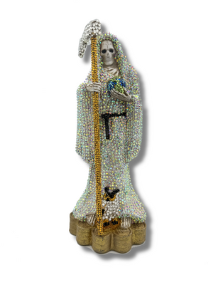 Doña Queta Hand Dressed Santa Muerte Statue With Hand Written Blessings & Photo