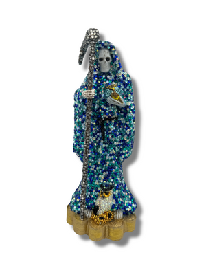 Doña Queta Hand Dressed Santa Muerte Statue With Hand Written Blessings & Photo