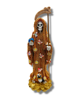 Doña Queta Hand Dressed Santa Muerte Statue With Hand Written Blessings & Photo