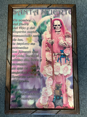 Vintage Santa Muerte Devotional Wall Frame